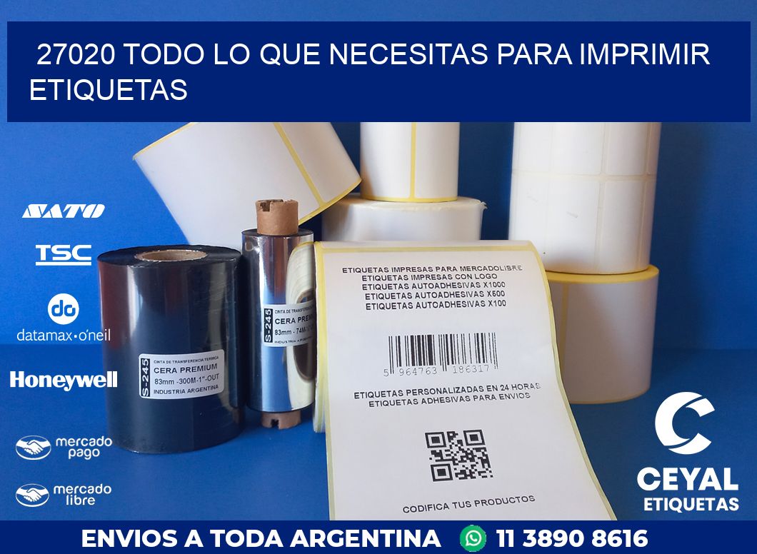 27020 TODO LO QUE NECESITAS PARA IMPRIMIR ETIQUETAS