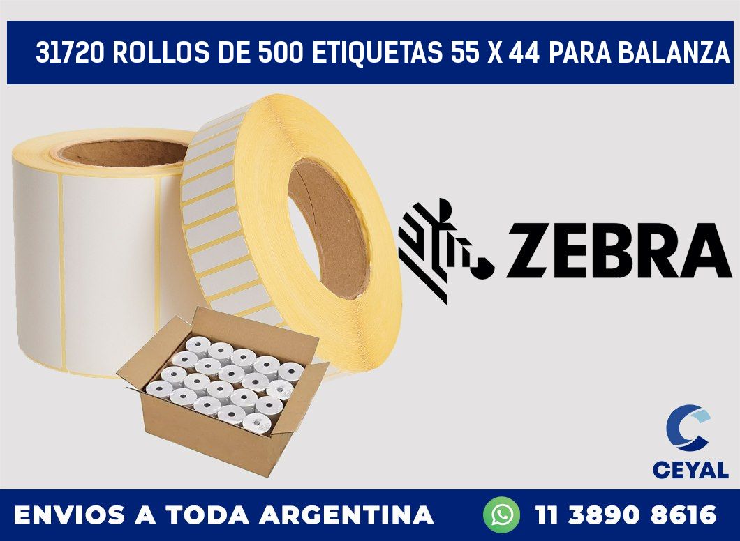 31720 ROLLOS DE 500 ETIQUETAS 55 X 44 PARA BALANZA