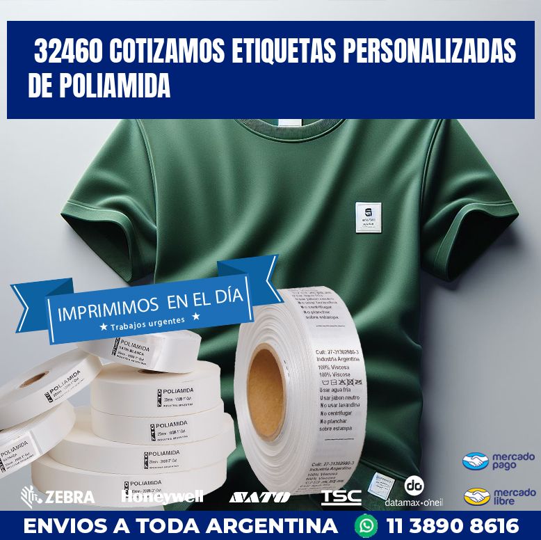 32460 COTIZAMOS ETIQUETAS PERSONALIZADAS DE POLIAMIDA