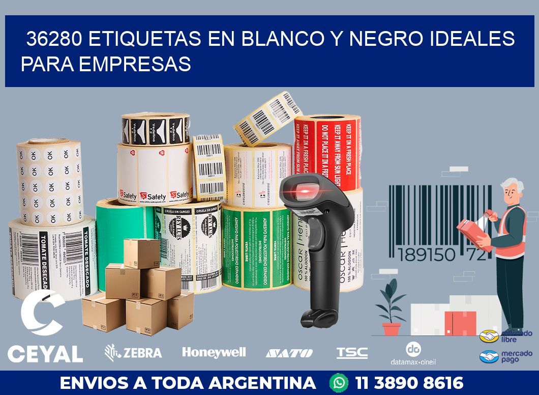 36280 ETIQUETAS EN BLANCO Y NEGRO IDEALES PARA EMPRESAS