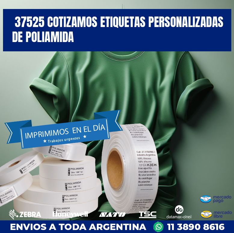 37525 COTIZAMOS ETIQUETAS PERSONALIZADAS DE POLIAMIDA