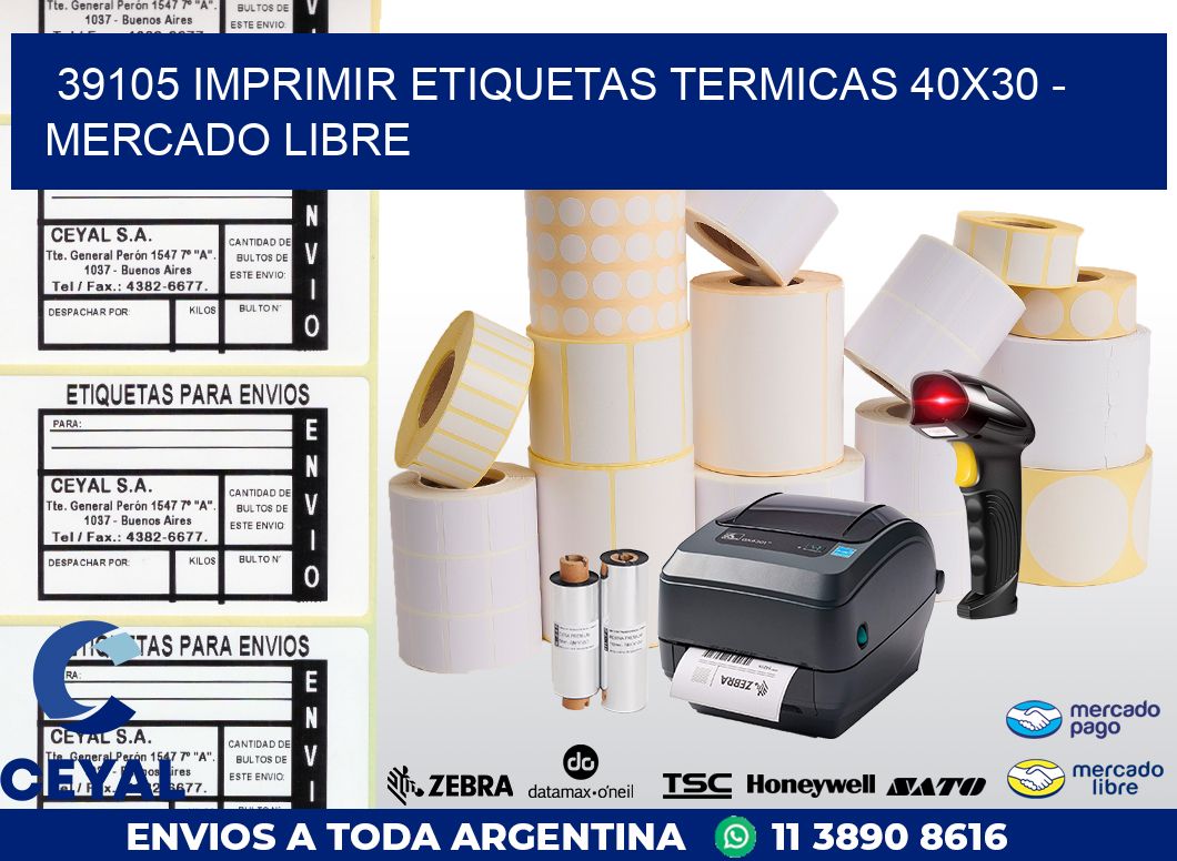 39105 IMPRIMIR ETIQUETAS TERMICAS 40X30 - MERCADO LIBRE