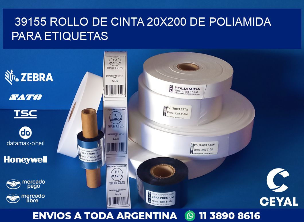 39155 ROLLO DE CINTA 20X200 DE POLIAMIDA PARA ETIQUETAS