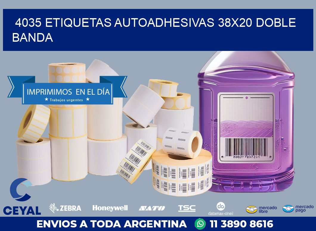 4035 ETIQUETAS AUTOADHESIVAS 38X20 DOBLE BANDA