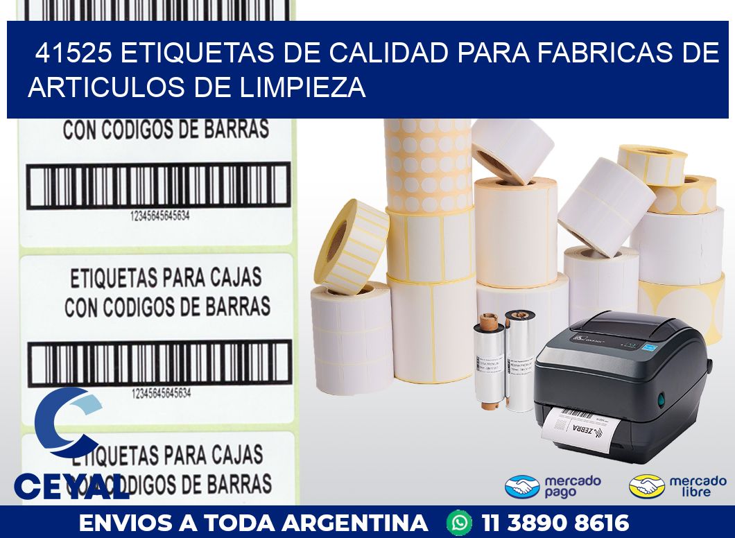 41525 ETIQUETAS DE CALIDAD PARA FABRICAS DE ARTICULOS DE LIMPIEZA