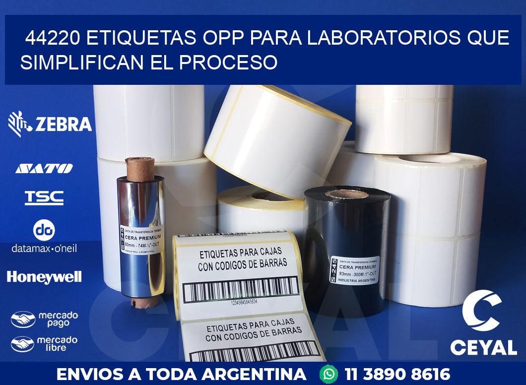 44220 ETIQUETAS OPP PARA LABORATORIOS QUE SIMPLIFICAN EL PROCESO