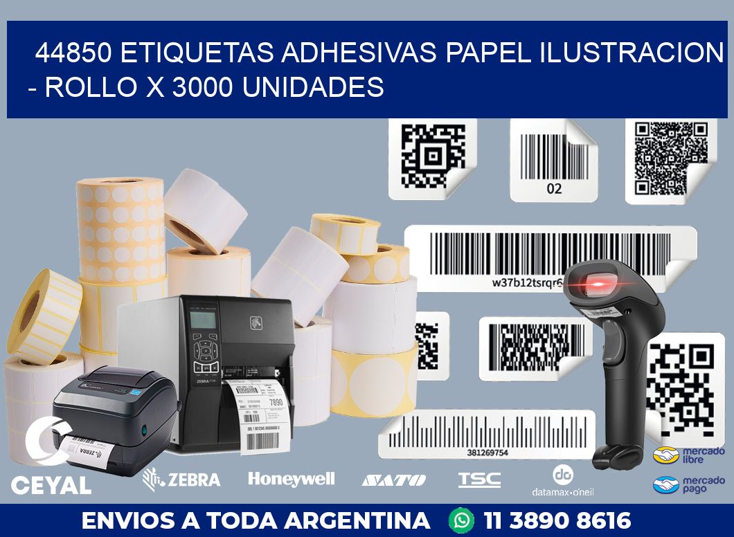 44850 ETIQUETAS ADHESIVAS PAPEL ILUSTRACION - ROLLO X 3000 UNIDADES