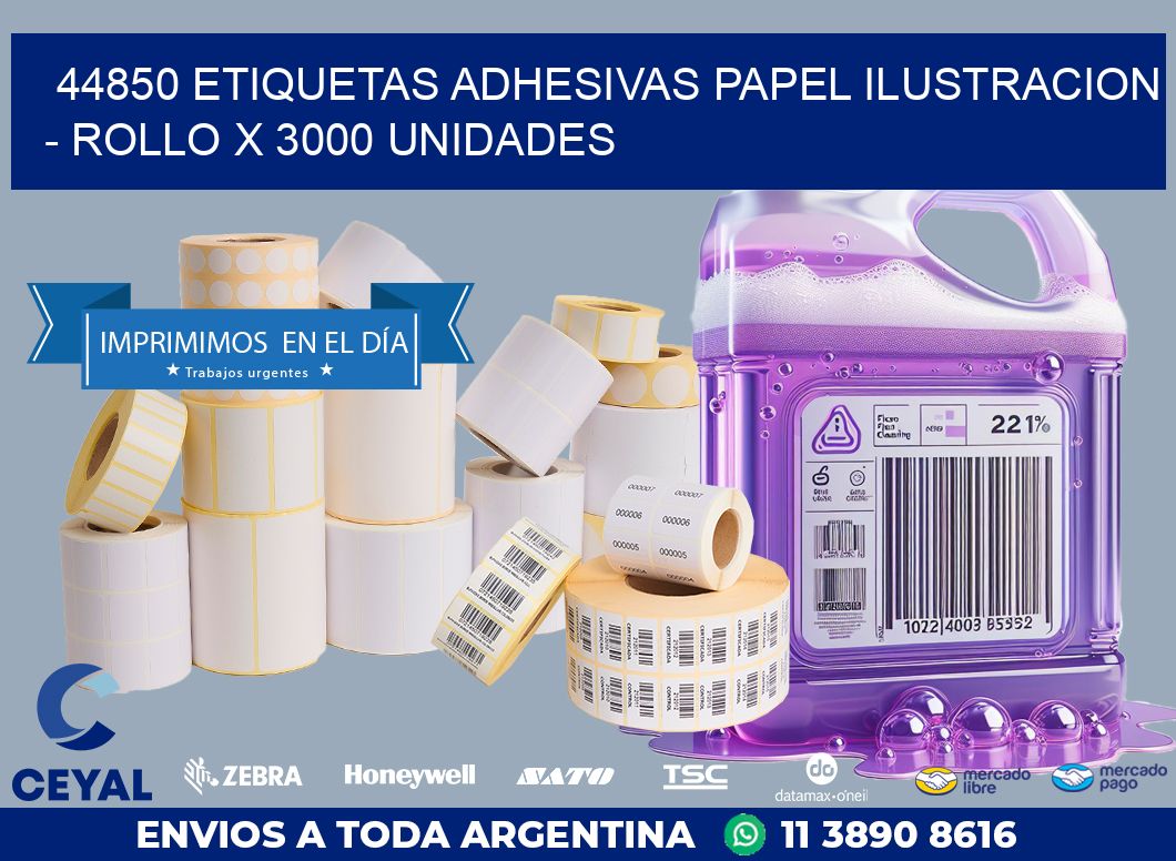 44850 ETIQUETAS ADHESIVAS PAPEL ILUSTRACION – ROLLO X 3000 UNIDADES