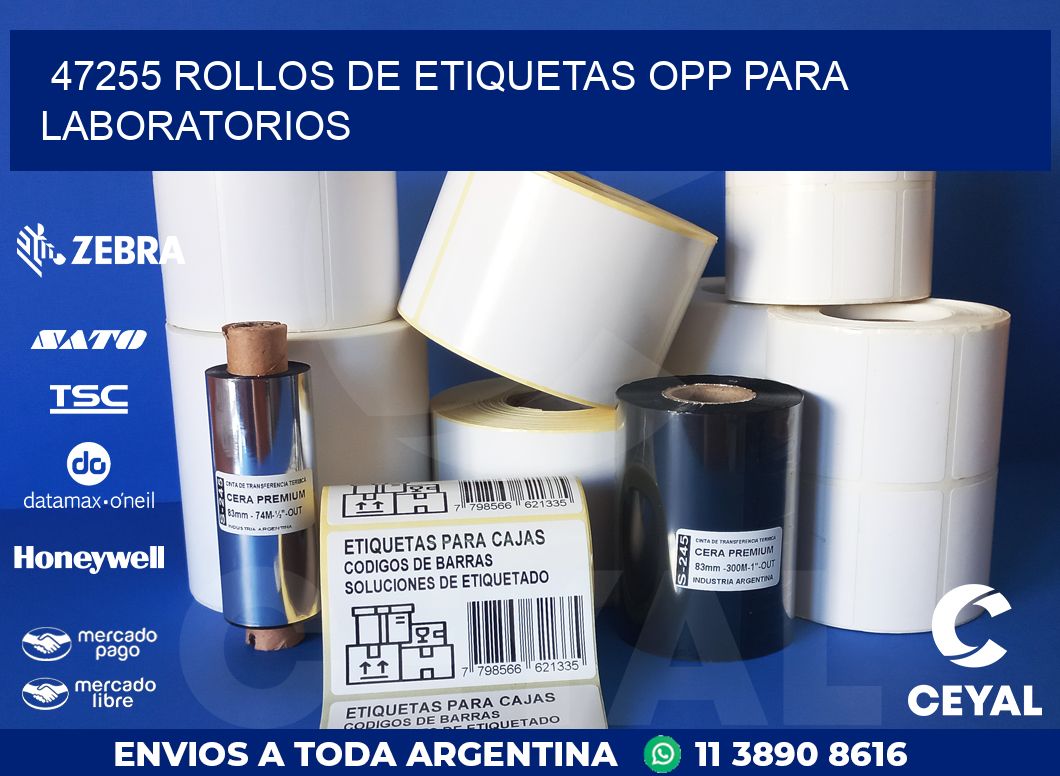 47255 ROLLOS DE ETIQUETAS OPP PARA LABORATORIOS