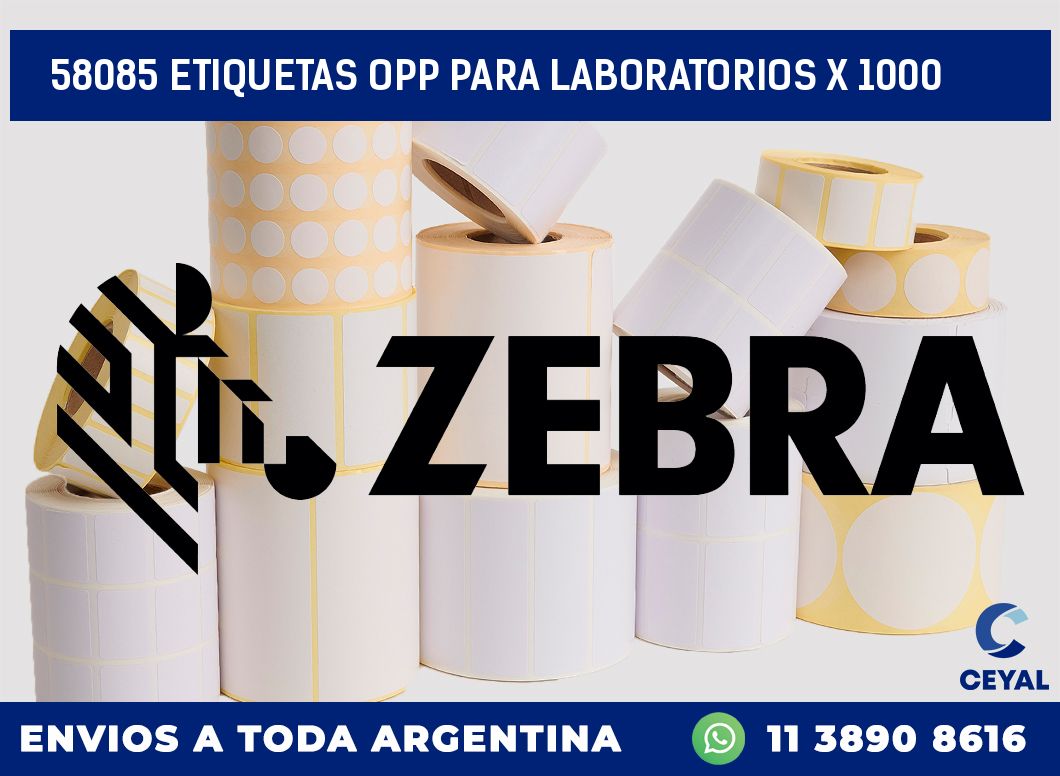 58085 ETIQUETAS OPP PARA LABORATORIOS X 1000
