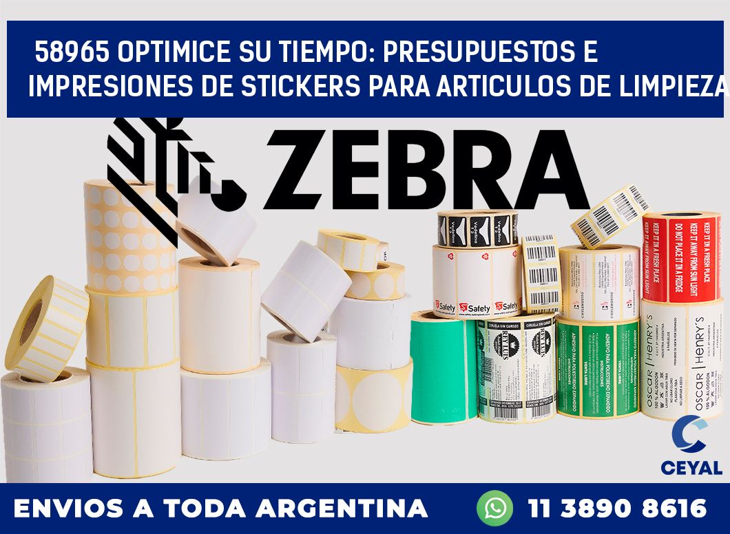 58965 OPTIMICE SU TIEMPO: PRESUPUESTOS E IMPRESIONES DE STICKERS PARA ARTICULOS DE LIMPIEZA