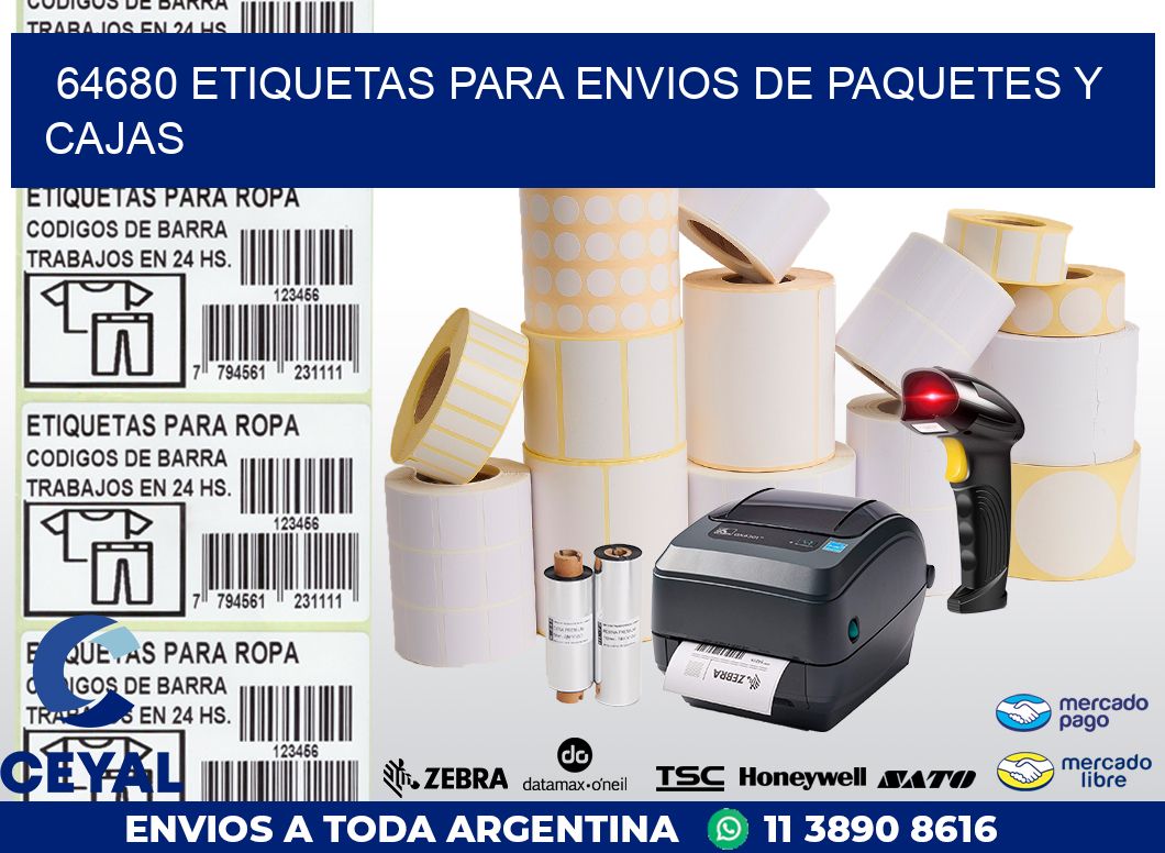 64680 ETIQUETAS PARA ENVIOS DE PAQUETES Y CAJAS