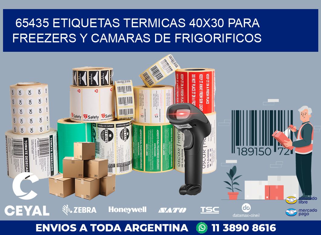 65435 ETIQUETAS TERMICAS 40X30 PARA FREEZERS Y CAMARAS DE FRIGORIFICOS