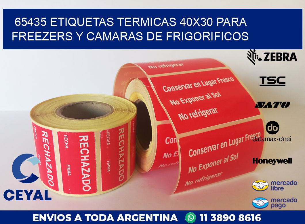 65435 ETIQUETAS TERMICAS 40X30 PARA FREEZERS Y CAMARAS DE FRIGORIFICOS