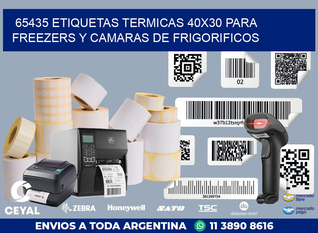 65435 ETIQUETAS TERMICAS 40X30 PARA FREEZERS Y CAMARAS DE FRIGORIFICOS