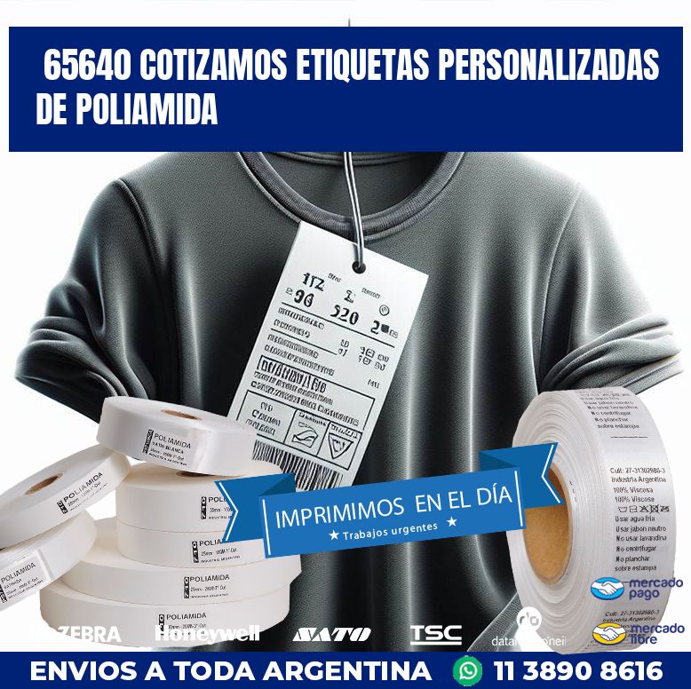 65640 COTIZAMOS ETIQUETAS PERSONALIZADAS DE POLIAMIDA
