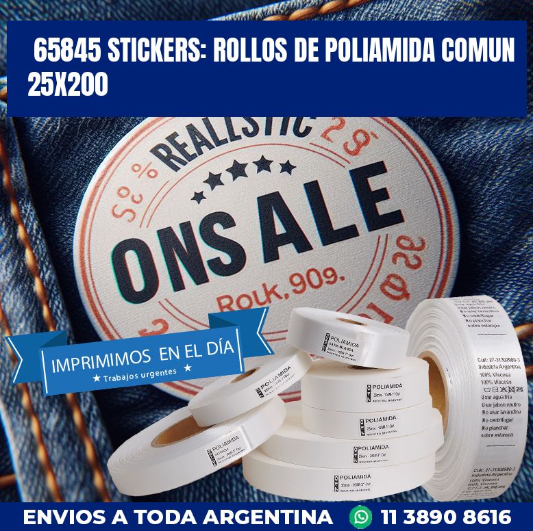 65845 STICKERS: ROLLOS DE POLIAMIDA COMUN 25X200