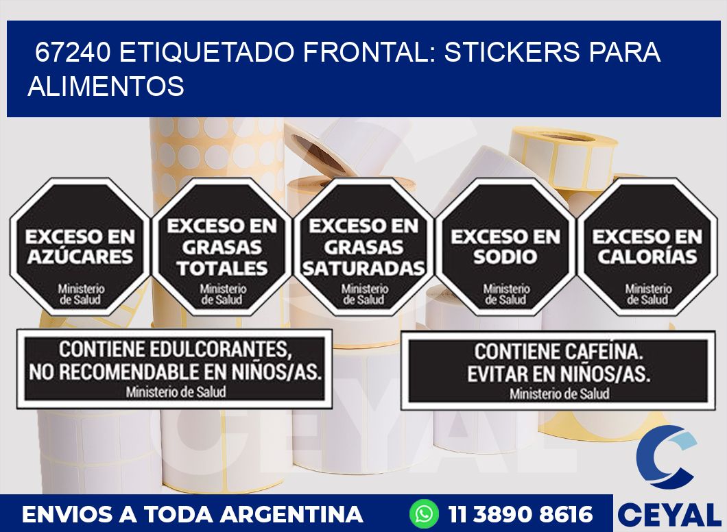 67240 ETIQUETADO FRONTAL: STICKERS PARA ALIMENTOS