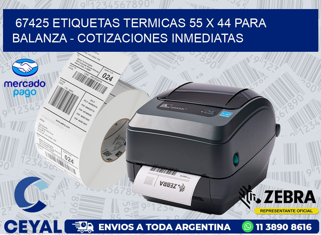 67425 ETIQUETAS TERMICAS 55 X 44 PARA BALANZA - COTIZACIONES INMEDIATAS
