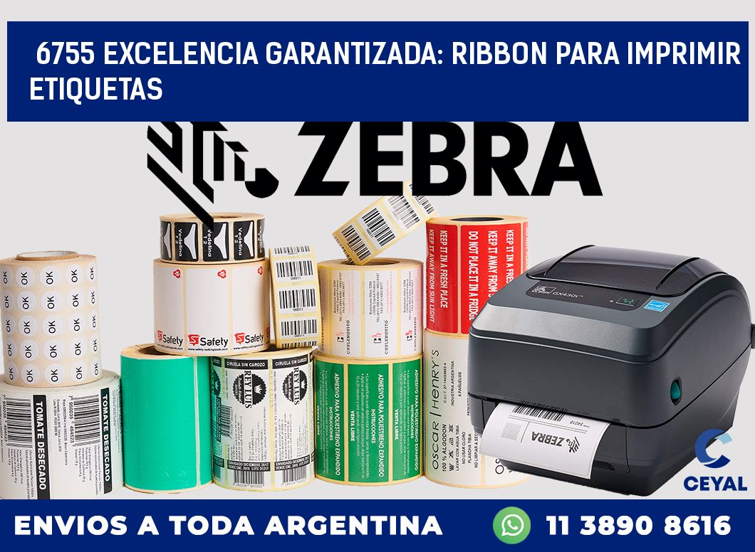 6755 EXCELENCIA GARANTIZADA: RIBBON PARA IMPRIMIR ETIQUETAS