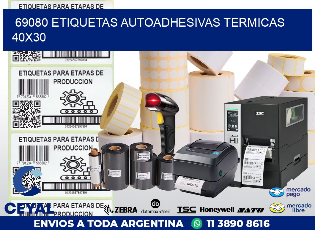 69080 ETIQUETAS AUTOADHESIVAS TERMICAS 40X30