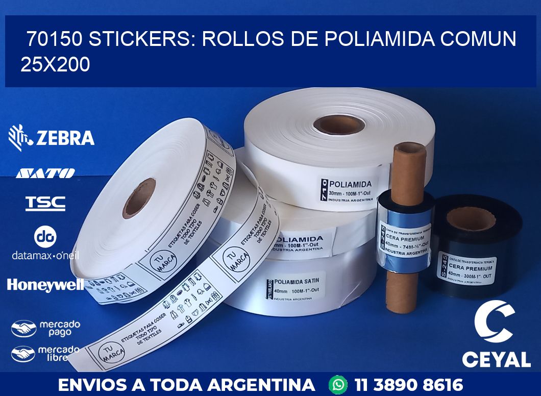 70150 STICKERS: ROLLOS DE POLIAMIDA COMUN 25X200
