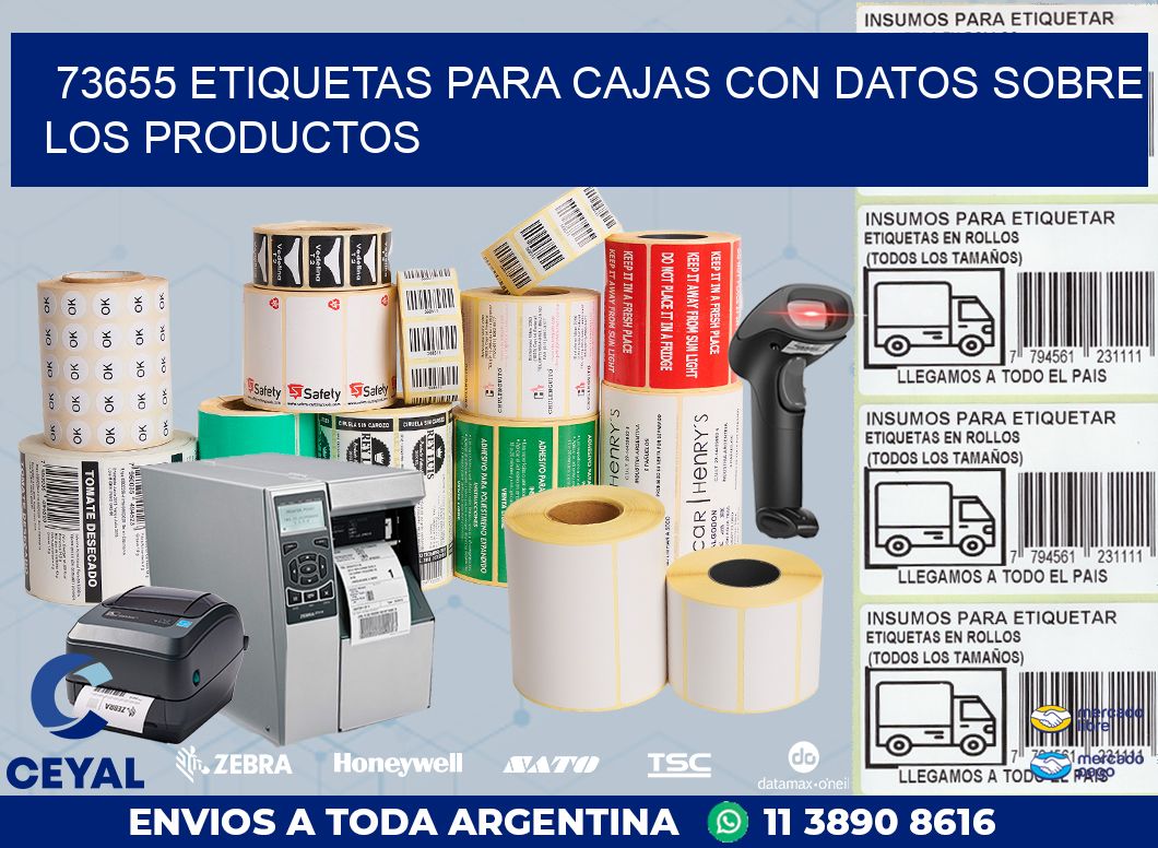 73655 ETIQUETAS PARA CAJAS CON DATOS SOBRE LOS PRODUCTOS