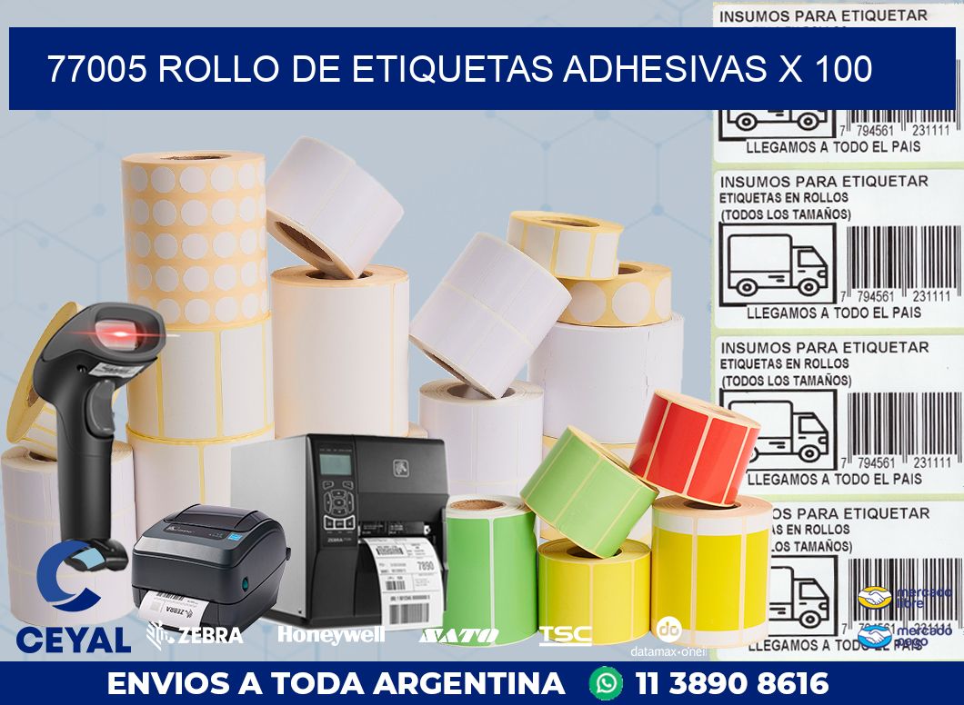 77005 ROLLO DE ETIQUETAS ADHESIVAS X 100