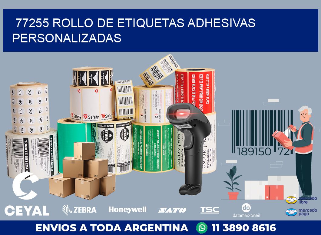 77255 ROLLO DE ETIQUETAS ADHESIVAS PERSONALIZADAS