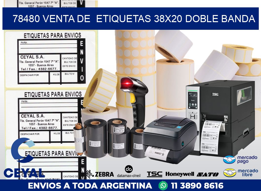 78480 VENTA DE  ETIQUETAS 38X20 DOBLE BANDA