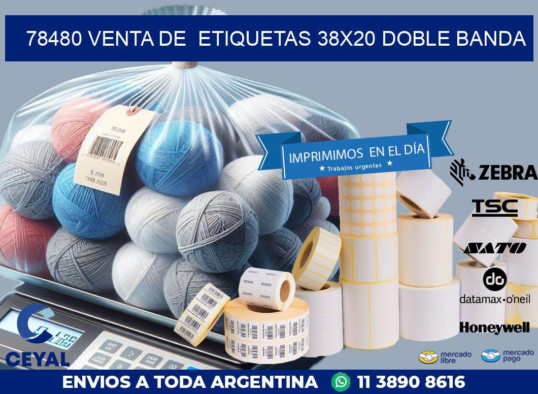 78480 VENTA DE  ETIQUETAS 38X20 DOBLE BANDA