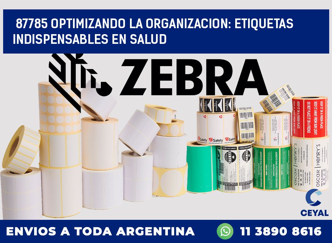 87785 OPTIMIZANDO LA ORGANIZACION: ETIQUETAS INDISPENSABLES EN SALUD