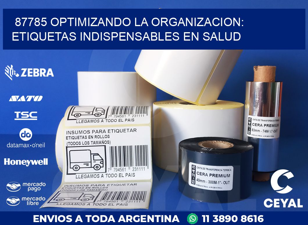 87785 OPTIMIZANDO LA ORGANIZACION: ETIQUETAS INDISPENSABLES EN SALUD