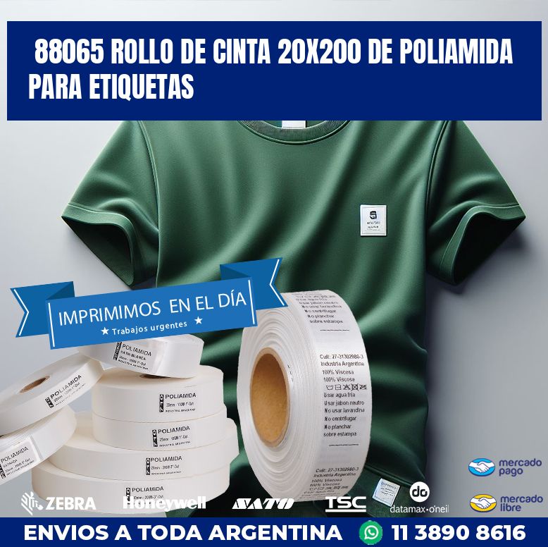88065 ROLLO DE CINTA 20X200 DE POLIAMIDA PARA ETIQUETAS