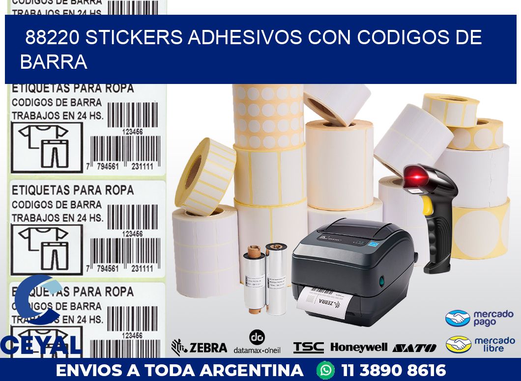 88220 STICKERS ADHESIVOS CON CODIGOS DE BARRA