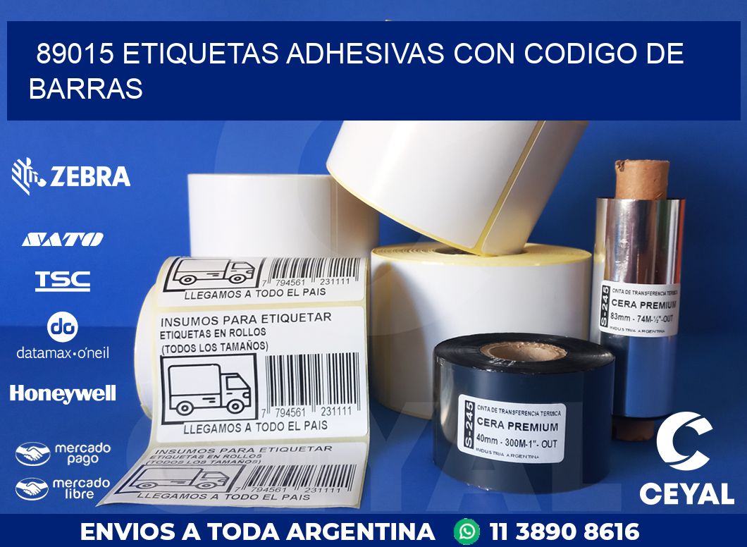 89015 ETIQUETAS ADHESIVAS CON CODIGO DE BARRAS