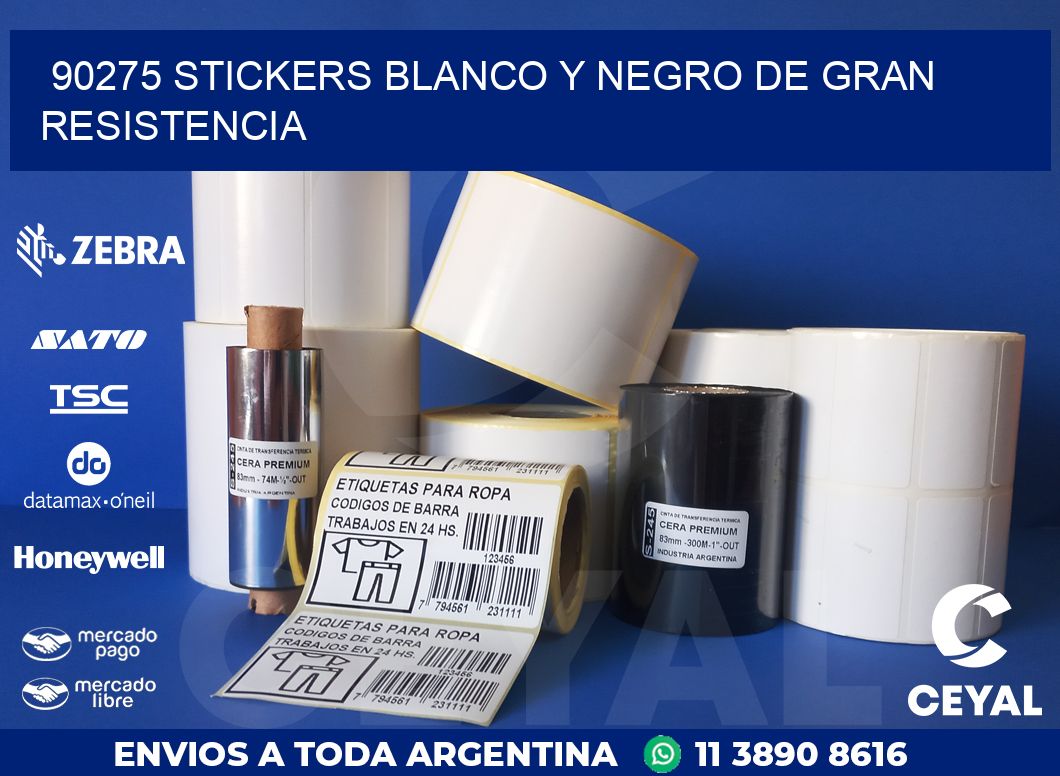 90275 STICKERS BLANCO Y NEGRO DE GRAN RESISTENCIA