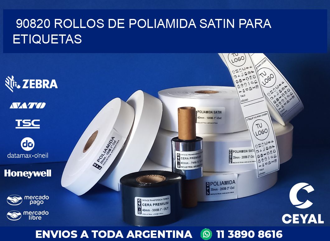90820 ROLLOS DE POLIAMIDA SATIN PARA ETIQUETAS