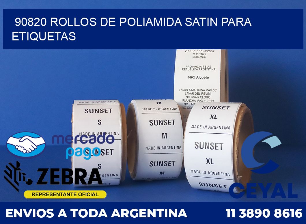 90820 ROLLOS DE POLIAMIDA SATIN PARA ETIQUETAS