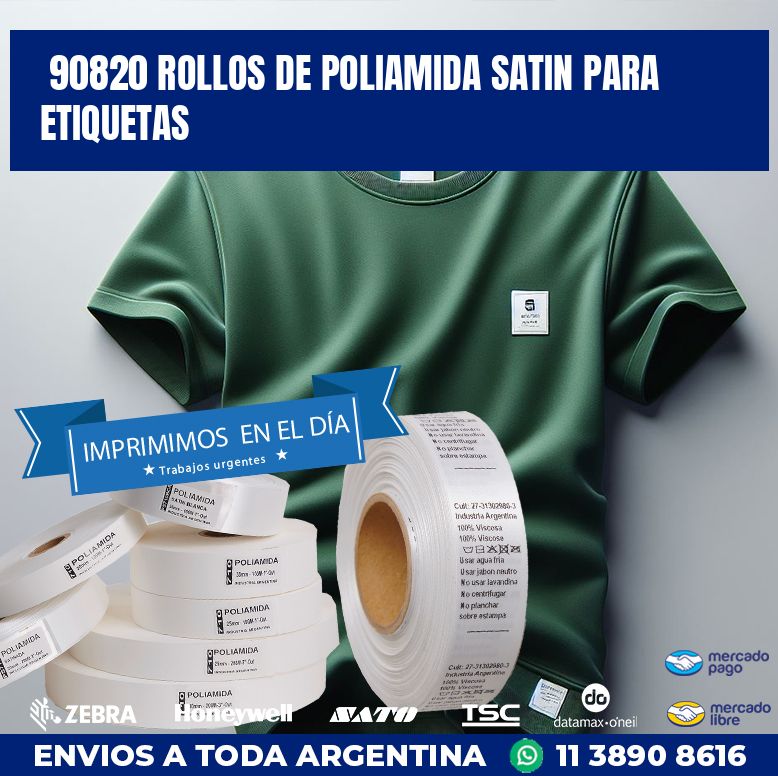 90820 ROLLOS DE POLIAMIDA SATIN PARA ETIQUETAS