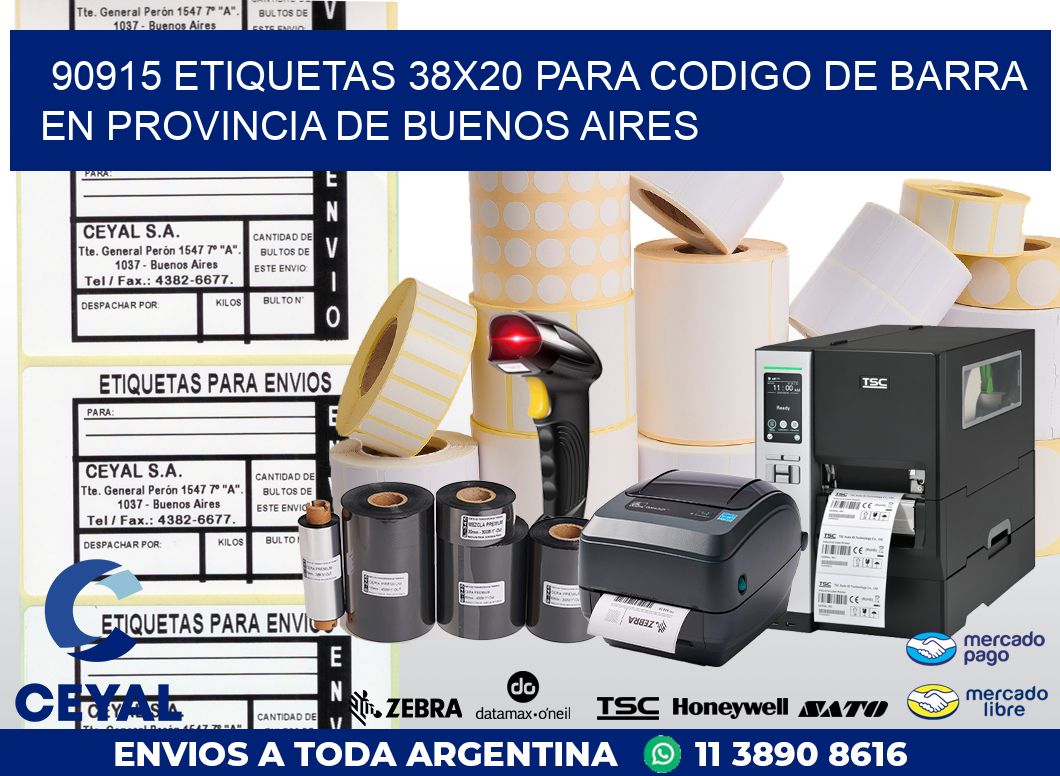 90915 ETIQUETAS 38X20 PARA CODIGO DE BARRA EN PROVINCIA DE BUENOS AIRES
