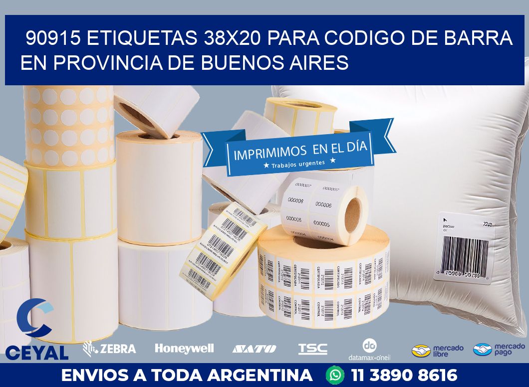 90915 ETIQUETAS 38X20 PARA CODIGO DE BARRA EN PROVINCIA DE BUENOS AIRES