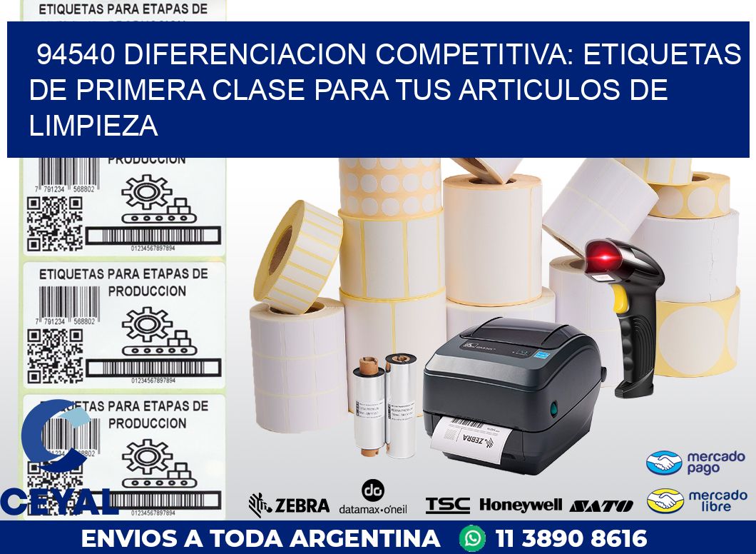 94540 DIFERENCIACION COMPETITIVA: ETIQUETAS DE PRIMERA CLASE PARA TUS ARTICULOS DE LIMPIEZA