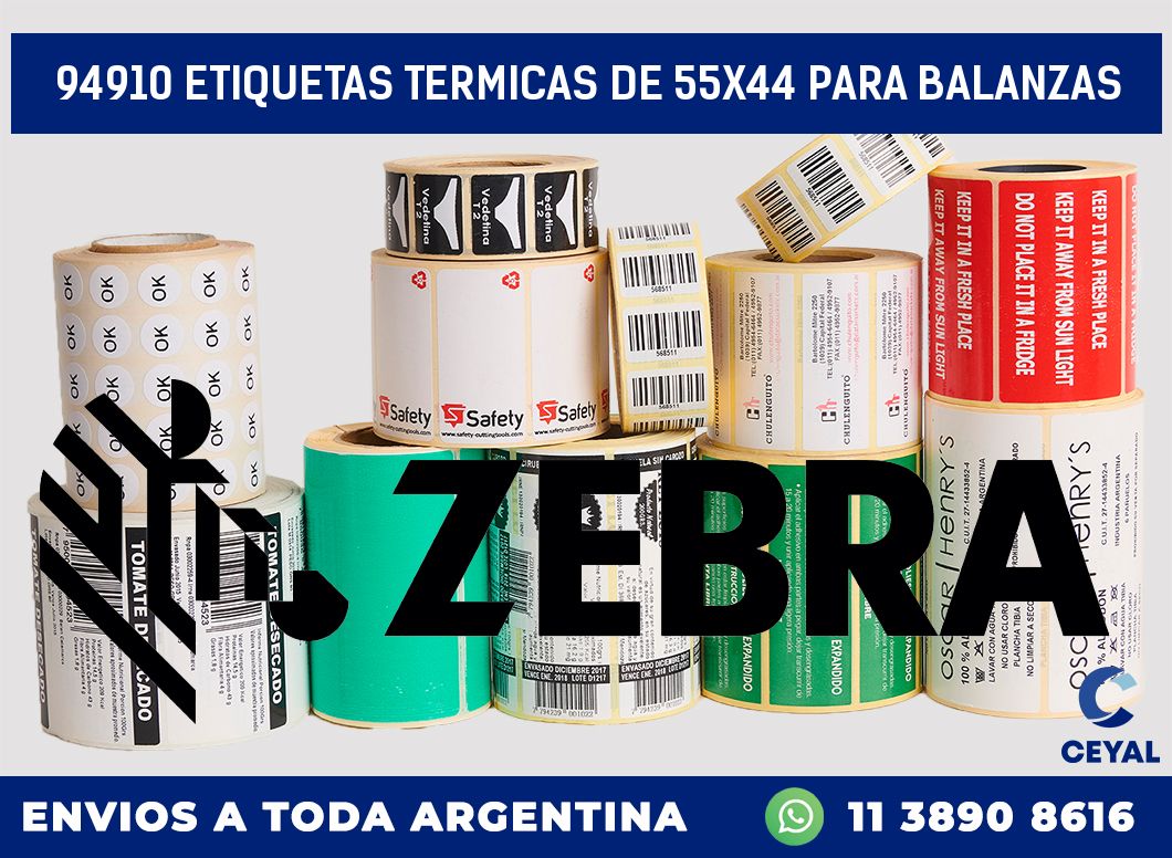 94910 ETIQUETAS TERMICAS DE 55X44 PARA BALANZAS