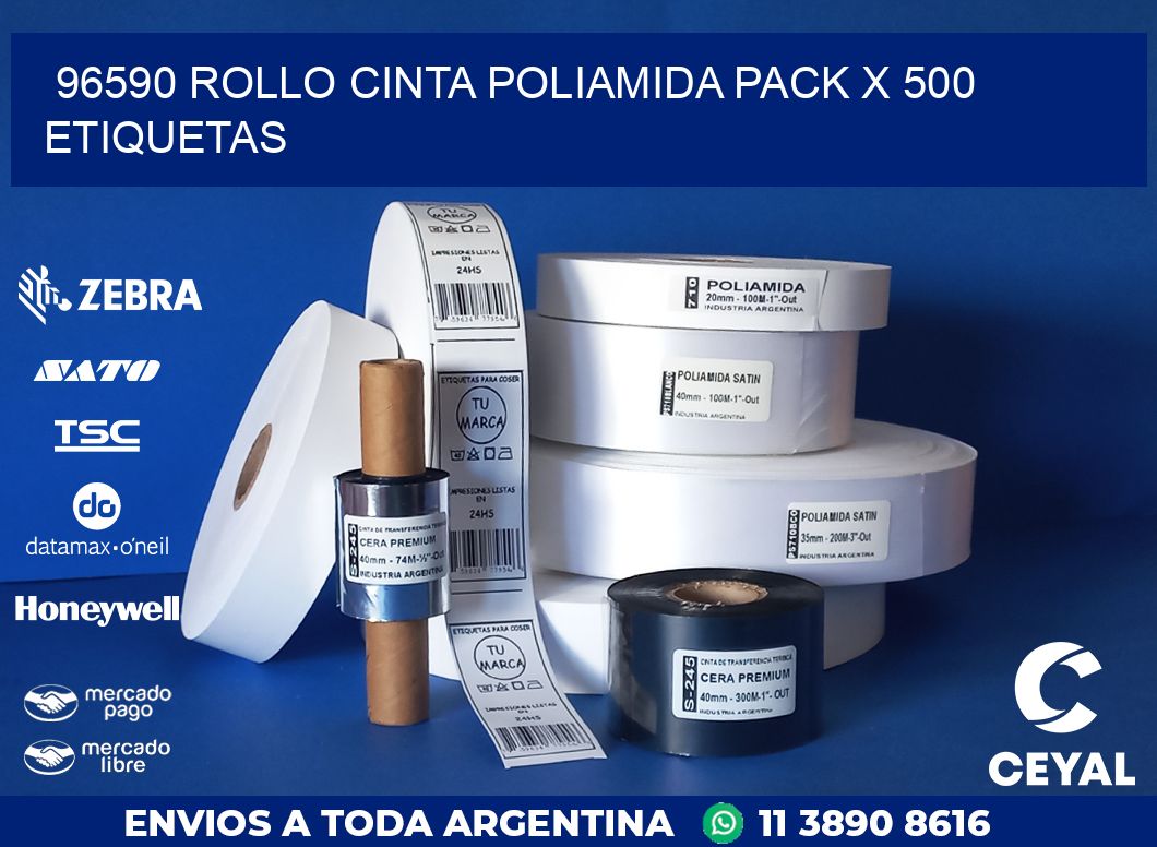 96590 ROLLO CINTA POLIAMIDA PACK X 500 ETIQUETAS