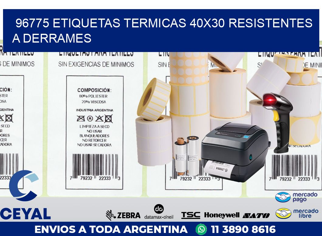 96775 ETIQUETAS TERMICAS 40X30 RESISTENTES A DERRAMES