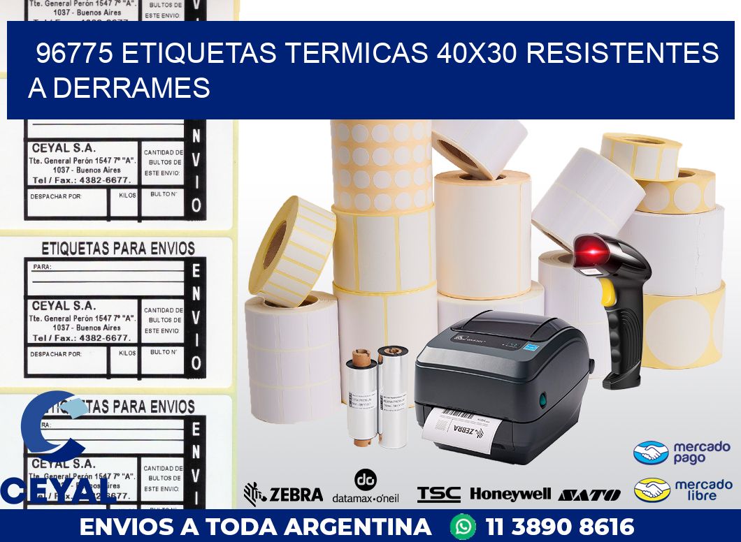 96775 ETIQUETAS TERMICAS 40X30 RESISTENTES A DERRAMES