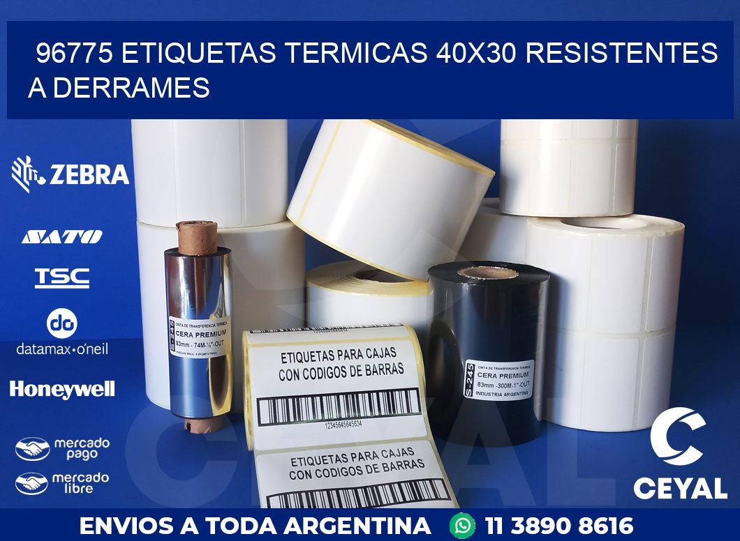 96775 ETIQUETAS TERMICAS 40X30 RESISTENTES A DERRAMES
