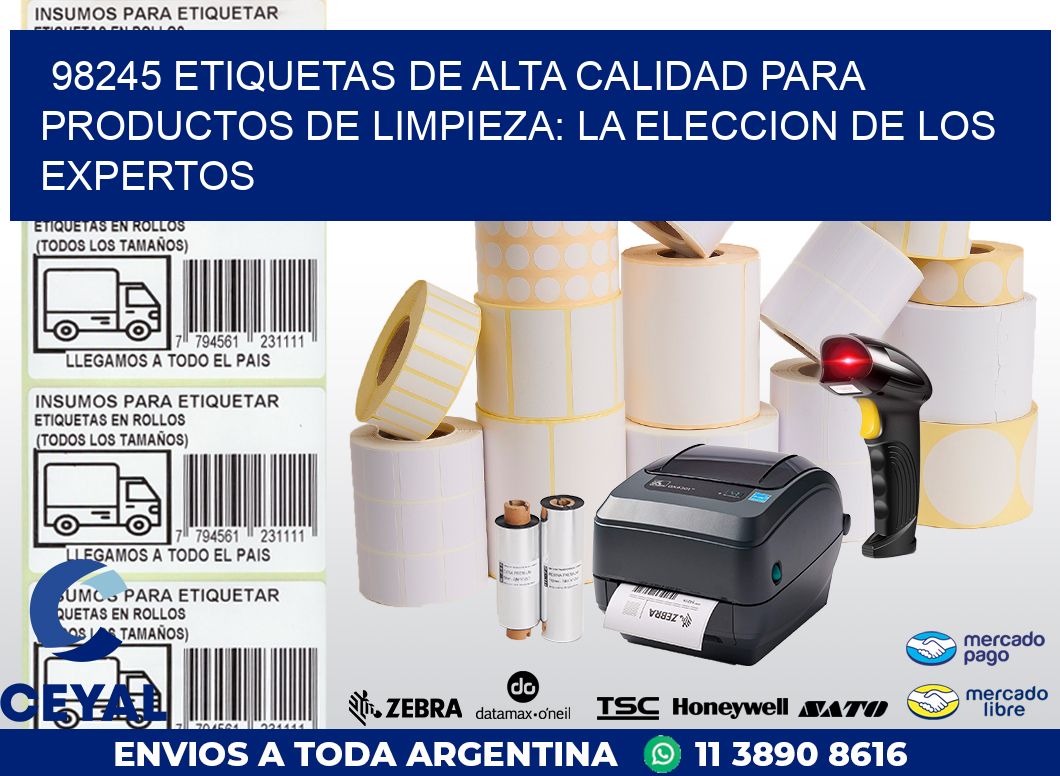 98245 ETIQUETAS DE ALTA CALIDAD PARA PRODUCTOS DE LIMPIEZA: LA ELECCION DE LOS EXPERTOS