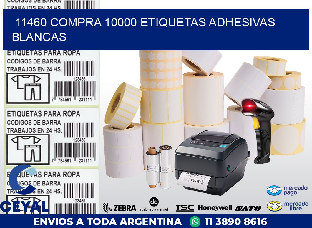 11460 COMPRA 10000 ETIQUETAS ADHESIVAS BLANCAS